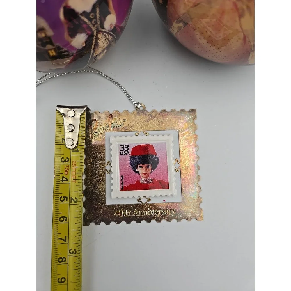 Vintage Mattel Barbie Christmas Holiday Ornaments Lot‎ of 3